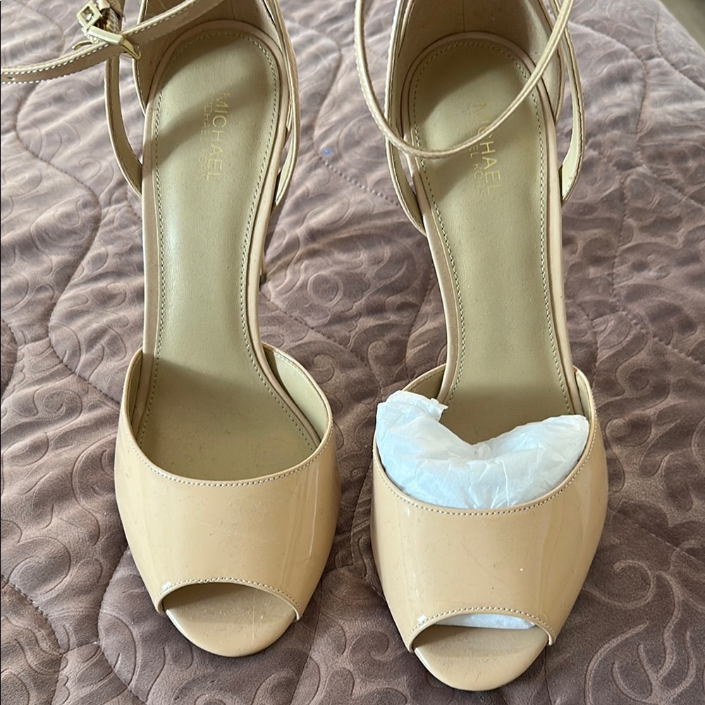 Michael Kors Tan Ankle Strap Heels